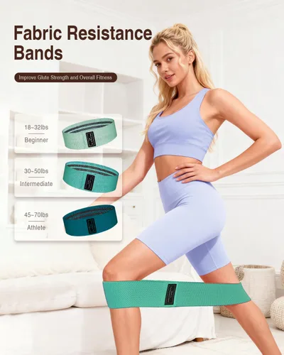 Vista 5 de Kit de Pilates para mujeres para entrenamiento en casa, equipo de Pilates juego de anillo y pelota con 3 bandas de resistencia de tela, pelota