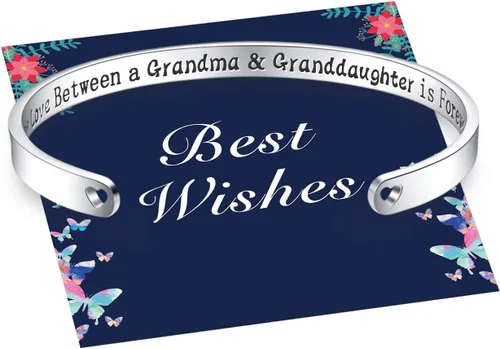 Vista 11 de Pulseras inspiradoras para abuela, mamá, hija, sobrina, tía, grabado, mensaje oculto, pulsera de acero inoxidable, corona de cumpleaños, joyería