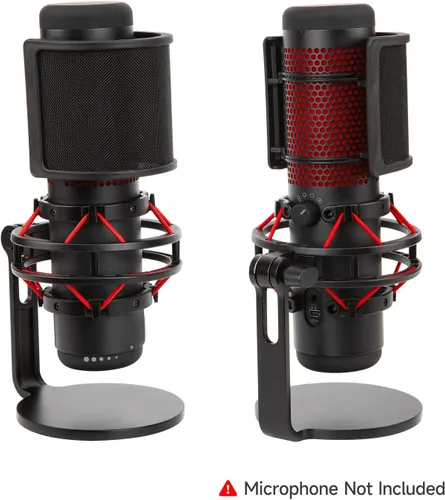 Vista 4 de HyperX QuadCast - Parabrisas con filtro Pop para micrófono, fundas de espuma compatibles con HyperX QuadCast S Mic Reduce los ruidos del micrófono