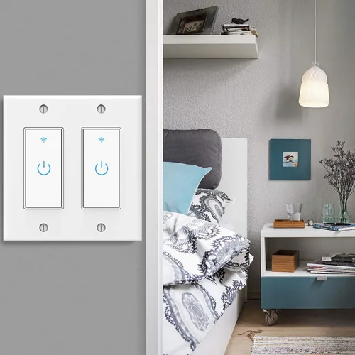 Vista 5 de Interruptor Inteligente de Luz WiFi de 2 Vías Táctil de Pared - Compatible con Alexa Google Assistant e IFTTT