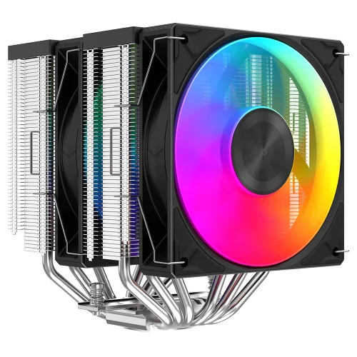 Vista 11 de SAMA Enfriador de aire de CPU A40 – Torre única, 1 ventilador de anillo guía silencioso, base de cobre, diseño de aleta híbrida, perfil bajo