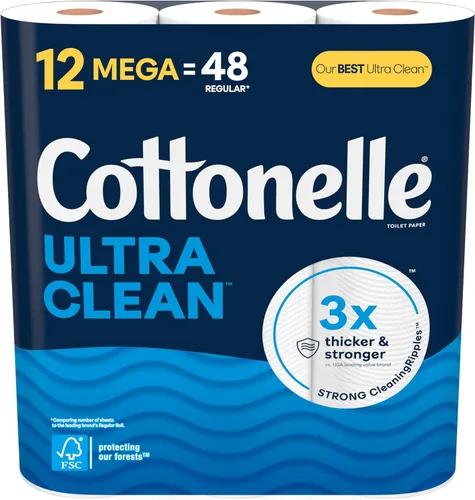 Vista 12 de Papel higiénico Cottonelle Ultra Clean, 9 Mega Rolls = 36 Regular Rolls, el empaque puede variar