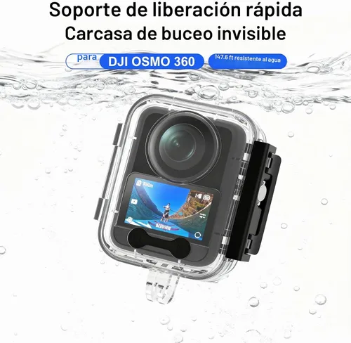 Vista 2 de Coyktonty Estuche de buceo impermeable para DJI Osmo 360, soporta 50M/164FT Subacuático Buceo Buceo Buceo Profundo