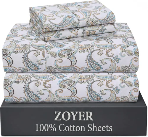 Vista 11 de ZOYER Sábanas de 100 % algodón percal tamaño individual, refrescantes y transpirables, duraderas, con una sensación nítida, suave y cómoda, bolsillo