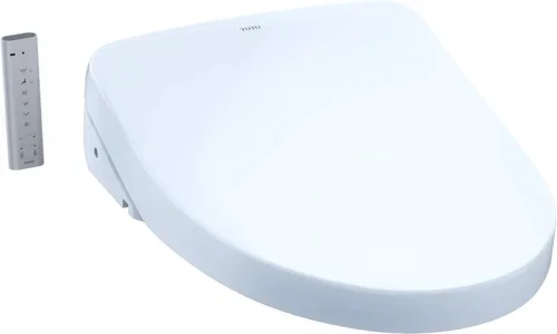 Vista 4 de TOTO® WASHLET® S500e - Asiento de inodoro electrónico con bidé EWATER+® con limpieza de tazón y varita, tapa clásica, alargado, algodón blanco