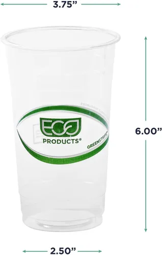 Vista 3 de Eco-Products, Inc GreenStripe - Vasos para bebidas frías, Transparente, 1000