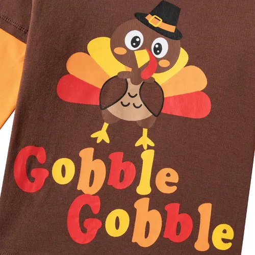 Vista 3 de Fantasy Era Camisa de manga larga para niño y niño con bonito estampado de pavo