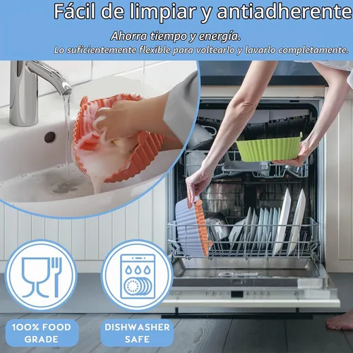 Vista 5 de Revestimientos de silicona – Forro antiadherente reutilizable compatible con accesorios COSORI para cestas de freidora de aire