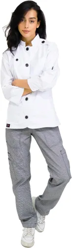 Vista 3 de Abrigo de chef ejecutivo Narvik Elegancia, durabilidad y comodidad para mujer para el uso diario