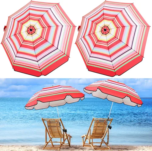 Vista 16 de Buryeah Paraguas automático para silla con abrazadera universal de 44 pulgadas, UPF 50+, abrazadera portátil en silla de playa, sombrilla ajustable