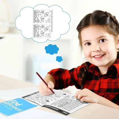 Vista 5 de Hungdao 48 mini libros de actividades para niños y niñas, diversión y juegos, actividades desafiantes incluyen laberintos, revueltas de palabras