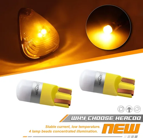 Vista 4 de Juego de 5 luces LED HERCOO para el techo de la cabina de vehículos Ford F150 F250 F350 F450 F550, Ambar