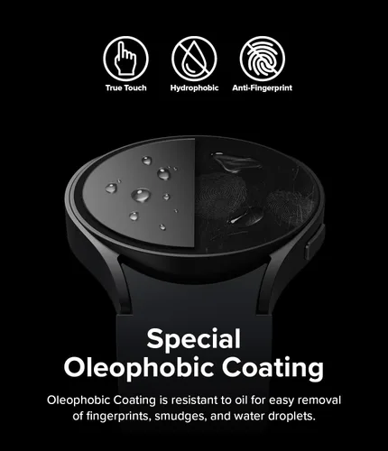 Vista 9 de Ringke Paquete de 4 protectores de pantalla compatibles con Samsung Galaxy Watch 6 (1.732 pulgadas), vidrio templado protector de dureza 9H