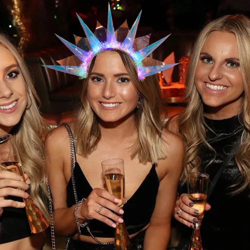 Vista 7 de CAKURE Diadema iluminada con luces LED para Año Nuevo, diademas brillantes para el cabello, club nocturno, fiesta, concierto, actuación, accesorios