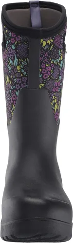Vista 2 de BOGS Botas de lluvia altas Nw Neo-Classic Mid impermeables para mujer, estampado de jardín, negro, multicolor, 7 M