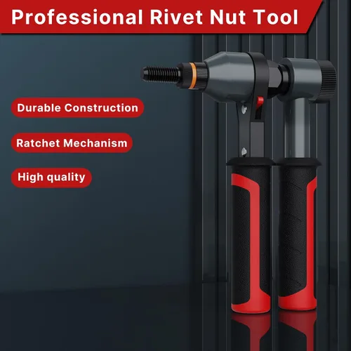 Vista 3 de TOLRET Kit de Herramienta para Tuerca Remachable Kit de Tuerca Remachable, Kit de Herramienta Rivnut con 10 Mandriles Métricos y SAE, Kit Surtido