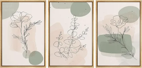 Vista 19 de MUDECOR Lienzo enmarcado para pared, juego de arte de ramo de flores de vida muerta de Marie Frosch, naturaleza, desierto, ilustración, arte