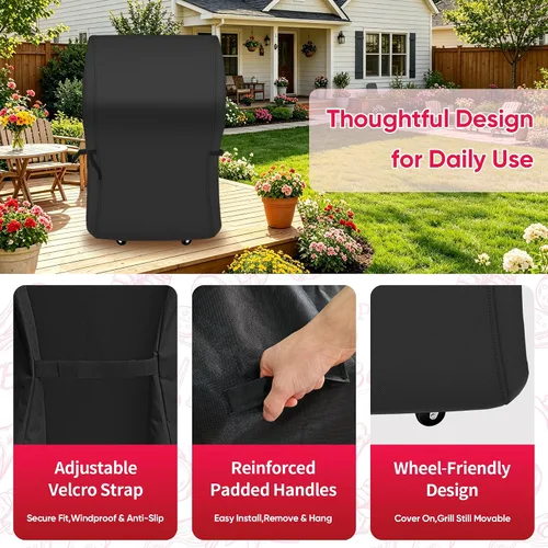 Vista 4 de NEXCOVER - Funda de parrilla, cubierta impermeable de 30 pulgadas, funda de parrilla de gas de 600D, resistente a los desgarros, a la decoloración