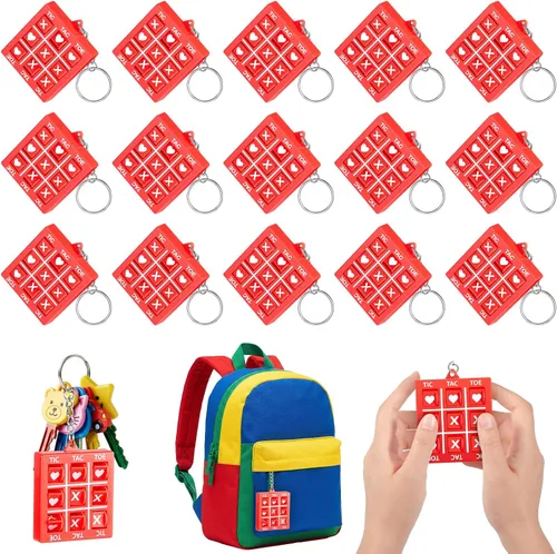 Vista 18 de Hicarer Llavero de juego de 8 piezas de Tic Tac Toe para niños de 4 a 8 a Ret