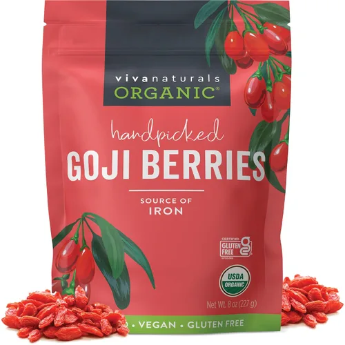 Vista 9 de Bayas de Goji del Himalaya orgánicas, mucho más grandes y jugosas de Viva Labs, 1