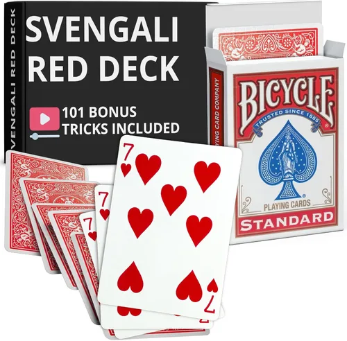 Vista 15 de Ted's Sterling Magic Precision Red Rider Back Bicycle Mazo Svengali con Instrucciones para 100+ Trucos (2 de Tréboles)
