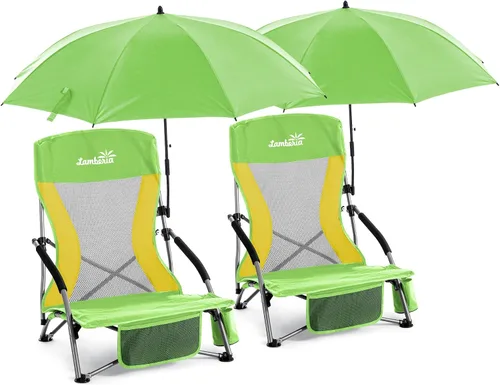 Vista 18 de Lamberia Silla de playa plegable para adultos, paquete de 2, sillas de playa bajas portátiles con capacidad de 300 libras, silla de camping ligera