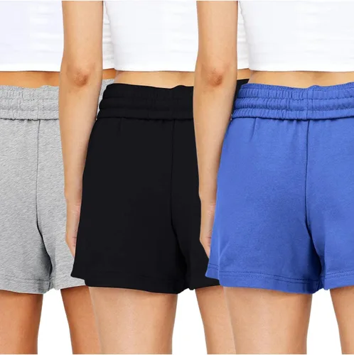 Vista 26 de AUTOMET Pantalones cortos deportivos para mujer, estilo casual, con cordón, cómodos, elásticos, de cintura alta, con bolsillos