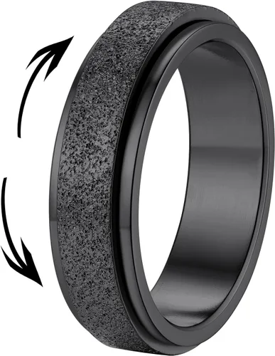 Vista 10 de Supcare Anillos antiestrés para mujer de 4/6/0.315 in para la ansiedad, anillo de pulgar con chorro de arena, regalo para mujeres, talla 7-14