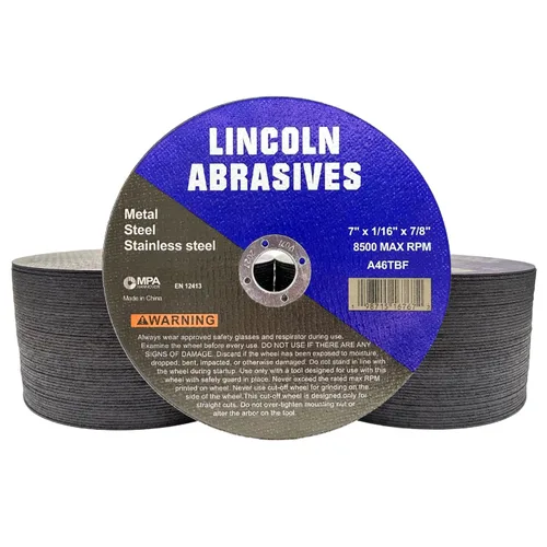 Vista 8 de Paquete de 25 ruedas de corte de 4.5" Lincoln Abrasives .040" Metal y acero inoxidable