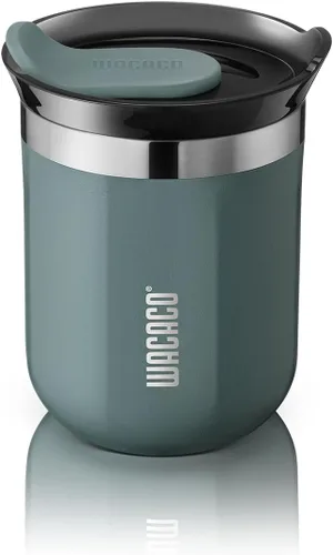 Vista 13 de Taza de viaje Octaroma Classico de WACACO, vaso de viaje de acero inoxidable de doble pared con tapa para beber, 6 fl oz (180ml), ámbar amarillo