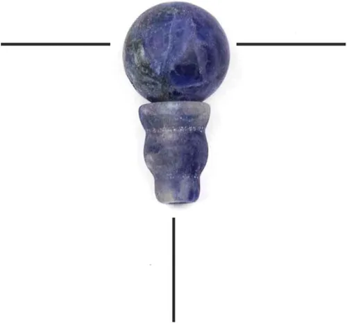 Vista 20 de Cherry Blossom Beads Piedra preciosa Mala Guru Bead – Turquesa africana – Tres agujeros 0.394 in redondo con torre de 0.276x0.394 in – Tres