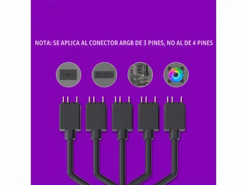 Vista 6 de Cooler Master Cable divisor ARGB de 1 a 5 V / 5 V - Compatible con RGB direccionable de 3 pines - Cable de sincronización LED para soporte