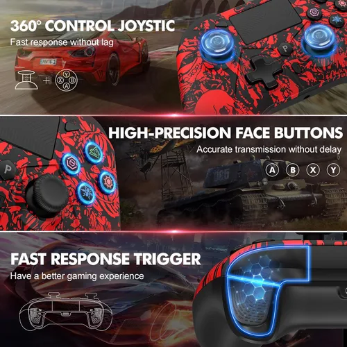 Vista 4 de Custom Wireless for PS4 Controller Compatible with Playstation 4PS4 SlimPS4 ProPCiOSAndroid with Turbo6-Axis Motion Sensor1000mAh Battery3.5mm