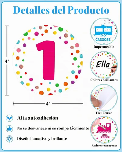 Vista 3 de PETCEE Boho Line Up Spots para el piso del aula, 36 unidades, calcomanía de A-blanco