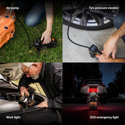 Vista 4 de Worx WX092L.9 20V Power Share Inflador de bomba de aire portátil (solo herramienta) 150 PSI, para neumáticos de automóvil, motocicleta y bolas