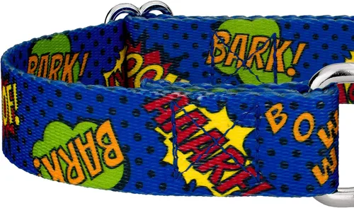 Vista 5 de Country Brook Petz - Collar y correa azul Super Dog Martingale - Colección Geek Chic con diseños para cualquier mega fan (1/2 pulgada, 2XS)