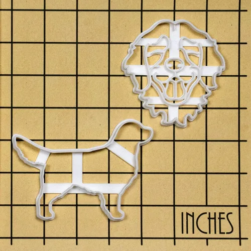 Vista 9 de Juego de 2 cortadores de galletas Golden Retriever (Diseños: Cara y Cuerpo), 2 piezas - Bakerlogy