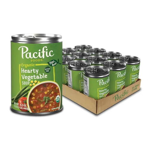 Vista 9 de Pacific Foods Caldo de pollo orgánico estilo griego con orzo, limón y hierba, lata de 16.1 oz