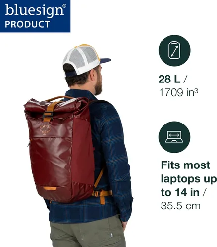 Vista 2 de Osprey Mochila para portátil Transporter con tapa enrollable, color azul Venturi Venturi Azul