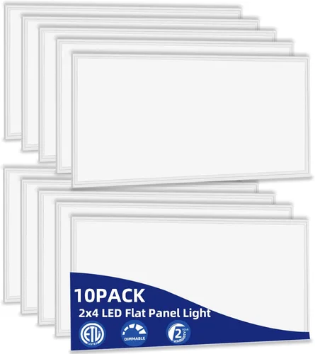 Vista 11 de WYZM Paquete de 4 luces LED de panel plano de 2 x 4, panel de luz LED de 2 pies por 4 pies, accesorio de iluminación de techo, 7800 lúmenes, 5000 K
