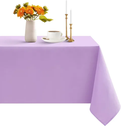 Vista 14 de Romanstile Mantel rectangular – Impermeable y resistente a las arrugas, mantel de poliéster lavable para cocina, comedor, fiesta, boda, uso en Beige