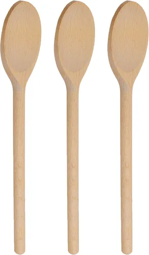 Vista 10 de 12 cucharas de madera de 12 pulgadas de largo, mango largo de madera para mezclar, cucharas ovaladas para hornear, cocinar, degustar, agitar