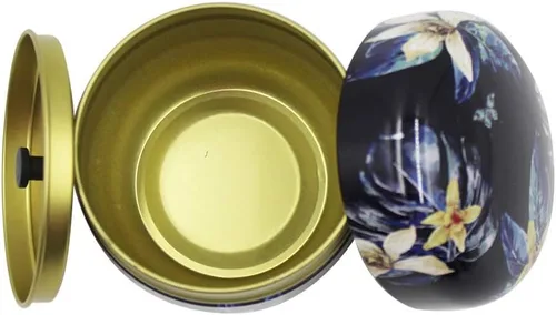 Vista 7 de Paquete de 2 mini recipientes de almacenamiento de té, latas de café, patrón de flores, contenedor de almacenamiento de alimentos para hierbas