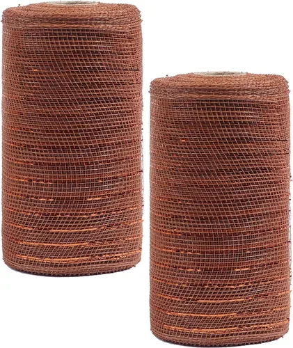 Vista 2 de YYCRAFT Paquete de 2 cintas de malla de polímero metálico de 6 pulgadas (total 20 yardas, verde manzana)