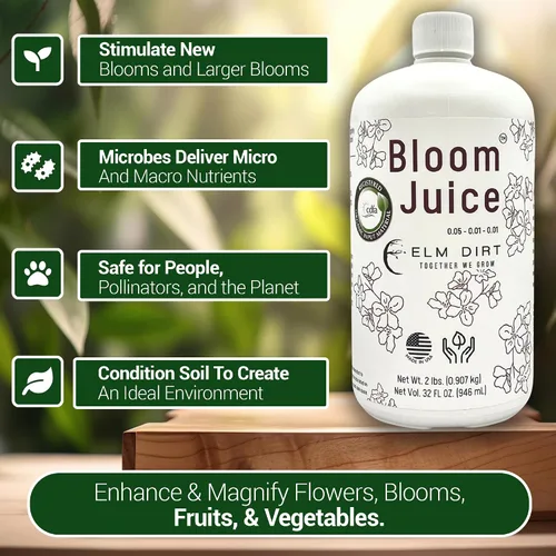 Vista 2 de Elm Dirt 's Bloom Juice para todas las plantas con flores (botella de 1-32 onzas)