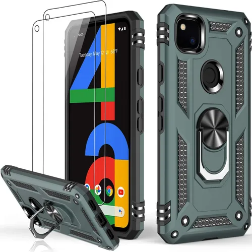 Vista 111 de LUMARKE para Google Pixel 3A XL - Funda con protector de pantalla, funda protectora grado militar probada contra caídas de 16 pies con soporte