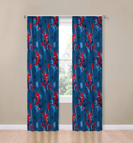 Vista 2 de Jay Franco Cortinas para ventana para niños, juego de 4 piezas, incluye 2 alzapaños, hermosa decoración de habitación y fácil de instalar, azul