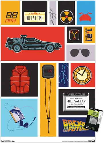 Vista 7 de Back to the Future - Grid Wall Poster with Push Pins