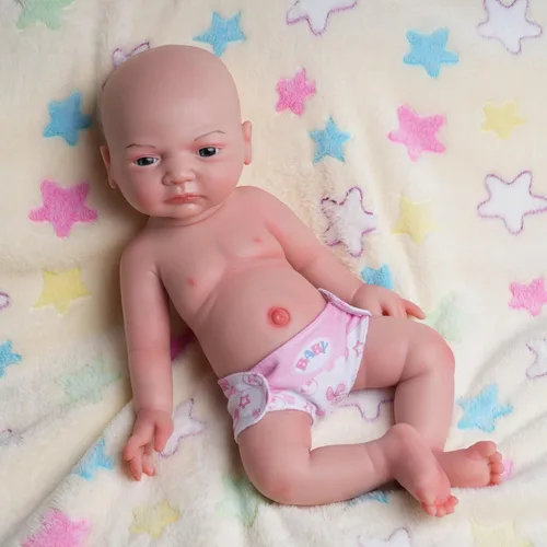 Vista 3 de Muñeca bebé de silicona completa de 18 pulgadas – Muñecas de bebé realistas de silicona platino, regalos de Navidad y cumpleaños para niñas