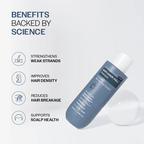 Vista 4 de Bare Anatomy Champú anticaídas Proporciona 5 veces control de caída del cabello pH 4.6 Adenosina y péptidos Fortalece las raíces débiles